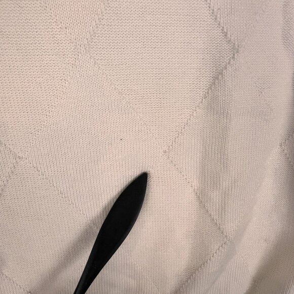 Alan Flusser Mens L Sweater Vest White Diamond Knit Pullover Golf Classic Preppy - Picture 8 of 8